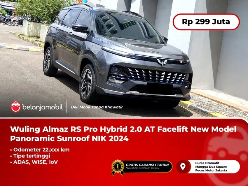 Wuling Almaz RS Pro Hybrid 2.0 AT Facelift New Model 2024/2025