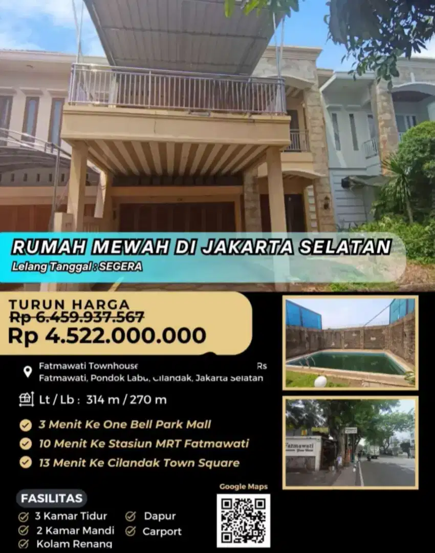 Dijual Rumah Fatmawati Town House