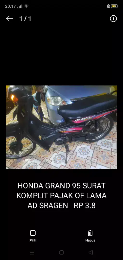 Dijual grand mantabek 95 plat AD sragen Kec sidoharjo ss komplit