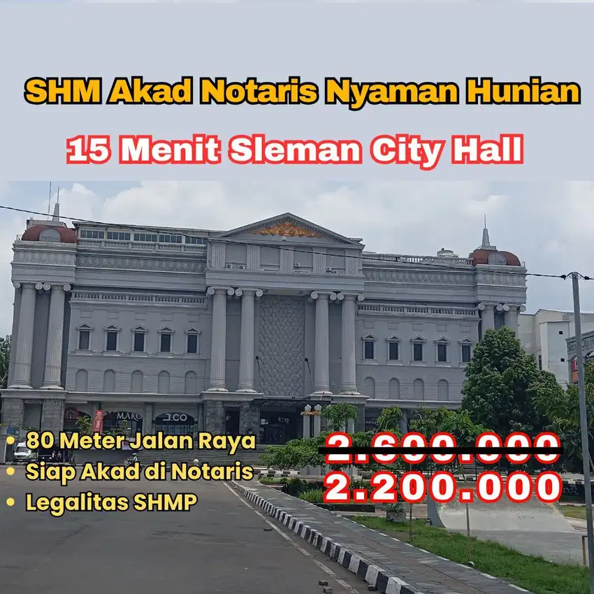 Dijual Tanah di Jl. Kaliurang, Dekat Mall Sleman City Hall