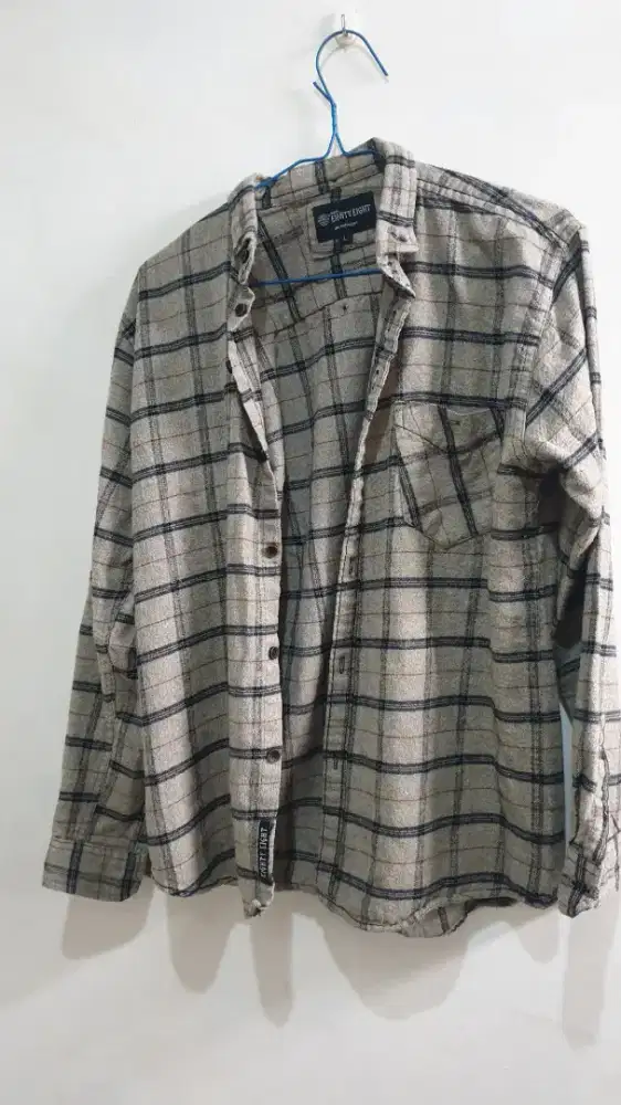 Flanel merek lokal brill eighty eight premium warna abu krem