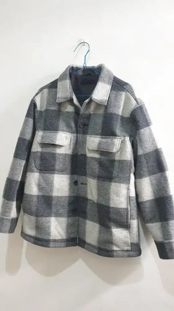 Dead stock item Wool checkered shirt jacket uniqlo tebal rare size S