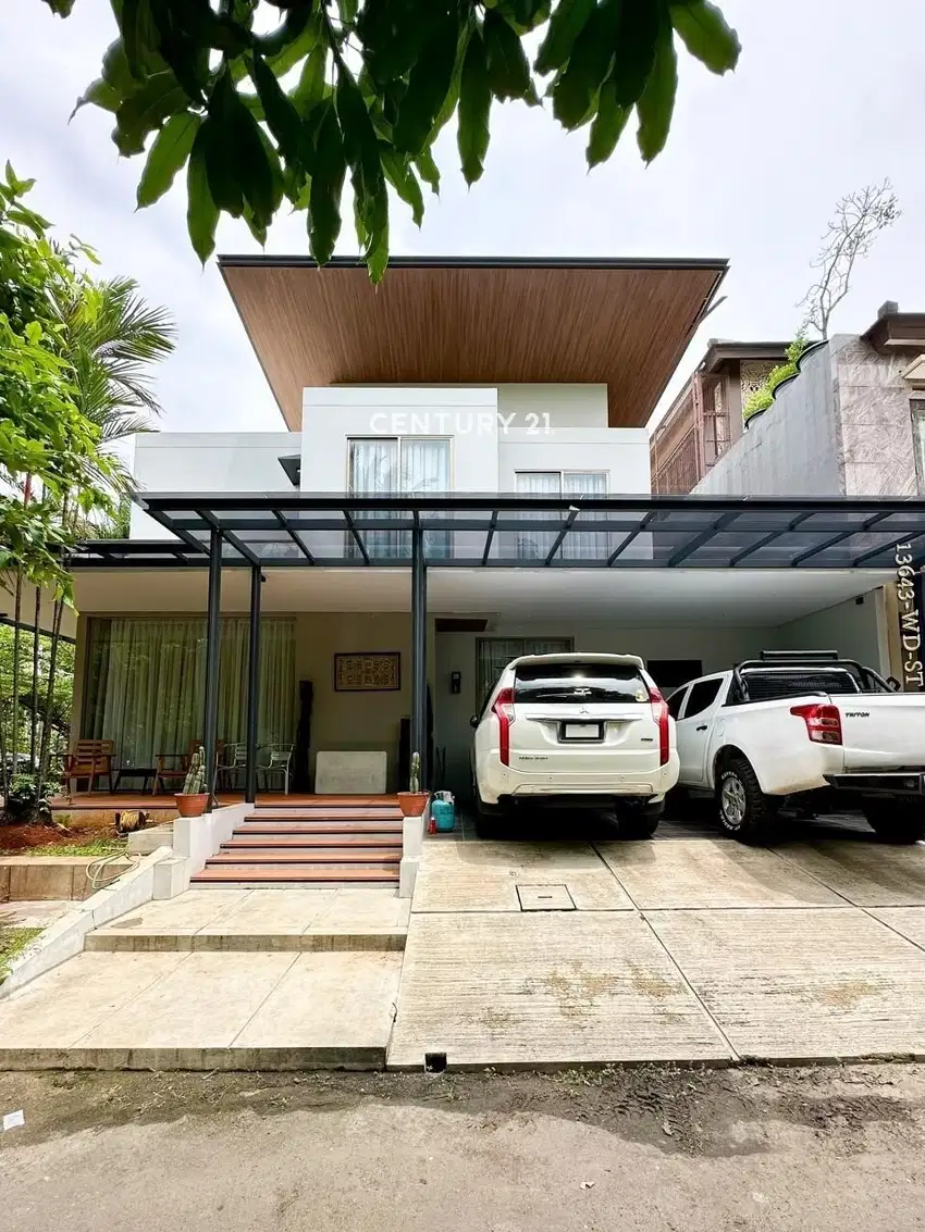 Rumah Baru Modern Tropical Depan Taman cluster asri Bintaro Jaya