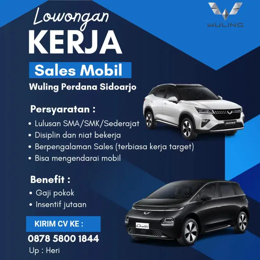 LOWONGAN SALES MOBIL WULING SIDOARJO