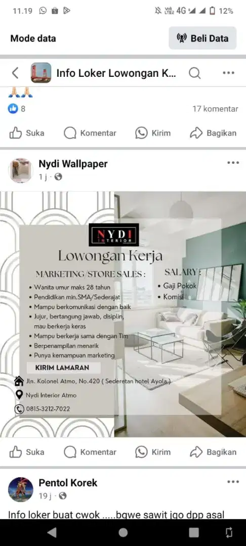 Nydi Interior ( Karyawan Toko )