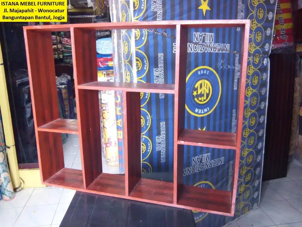 Almari Lemari Rak Buku Kost Kos Tempel Gantung Dinding Tembok Kayu #BT