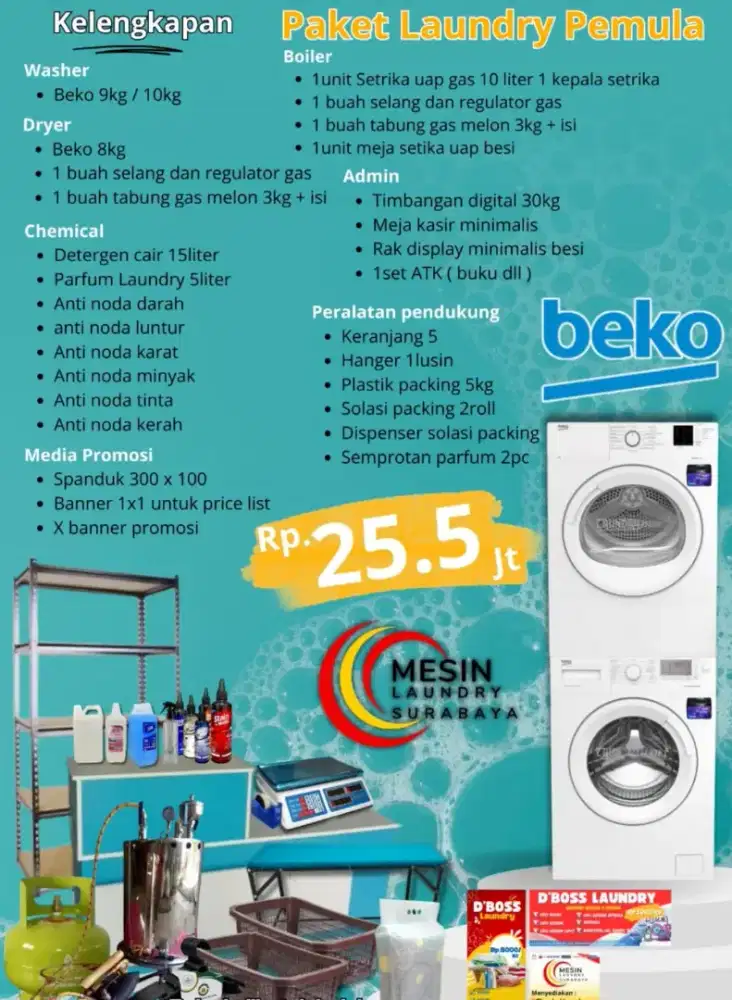 Paket usaha laundry kiloan 1 stack