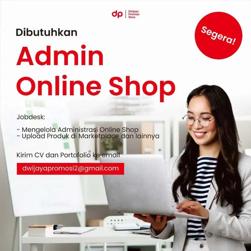 Dibutuhkan Admin Online Shop