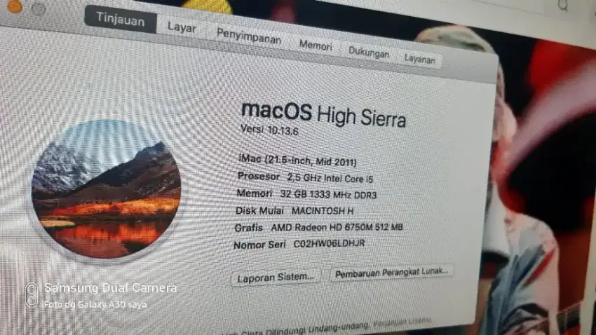 Imac mid 2011 Dual boot siap pakai aman normal