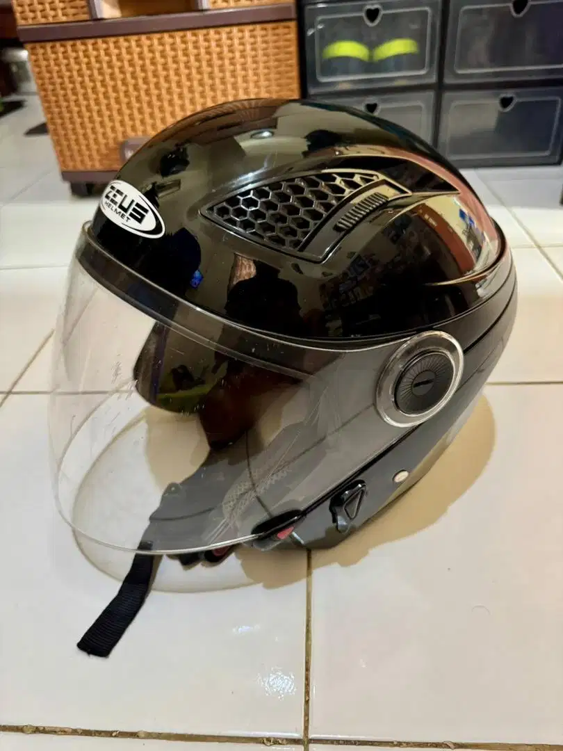 Helm Zeus 611 Half Face Double Visor (Size: L)