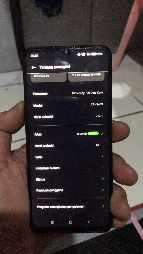 Oppo A 78 5g no minus