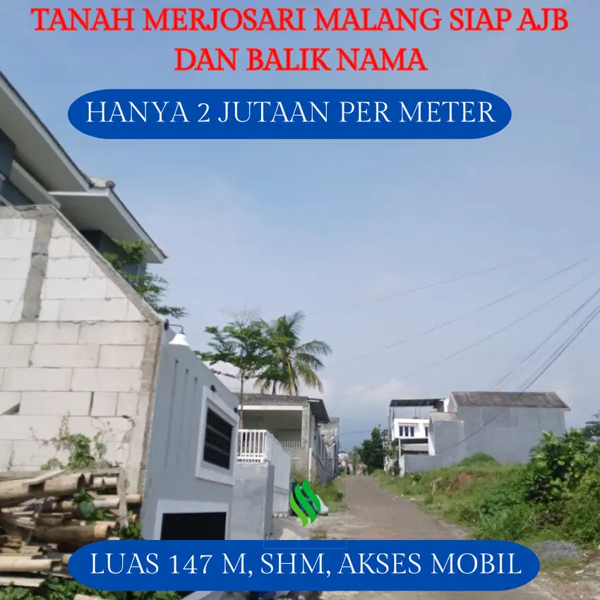 Tanaah Dijual Merjosari Malang Siap Balik Nama Cocok Untuk Investasi