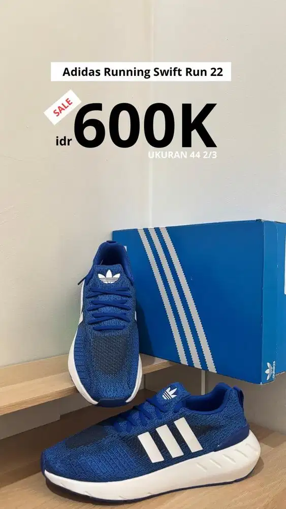 Baru Adidas Swift Run 22 -Ukuran 44 2/3