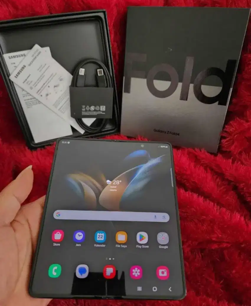 SAMSUNG ZFOLD 4 12/256 ORIGINAL SEIN FULLSET ( PHANTOM BLACK  )