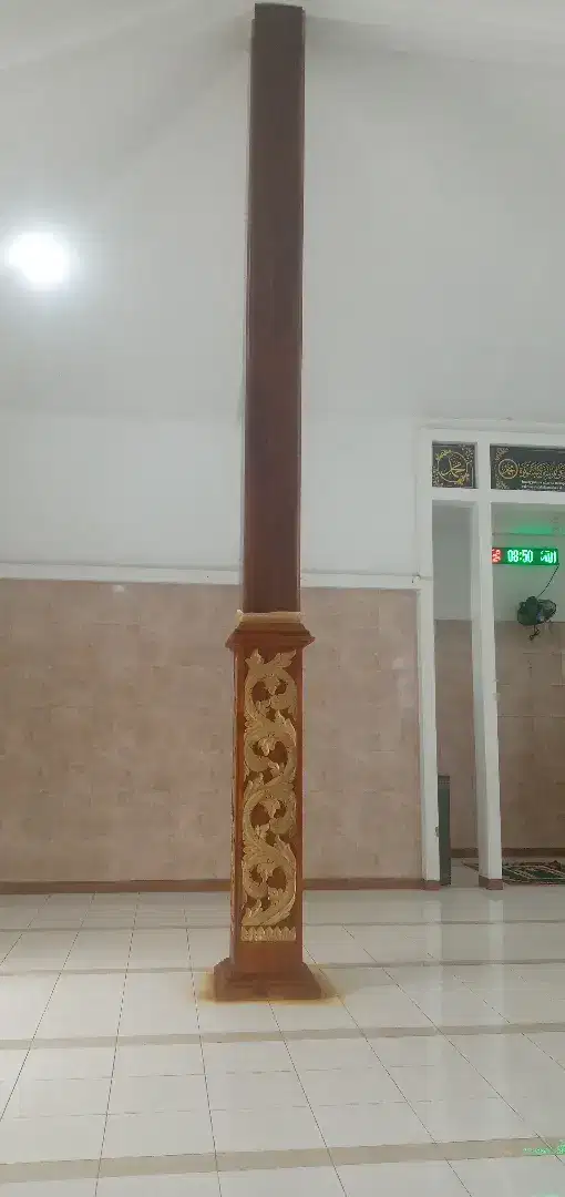 Pembuatan soko kayu,soko masjid