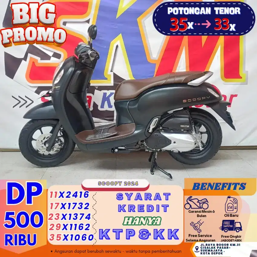 [Dp 500rb bebas angsuran 2bulan] honda scoopy 2024 cash/credit