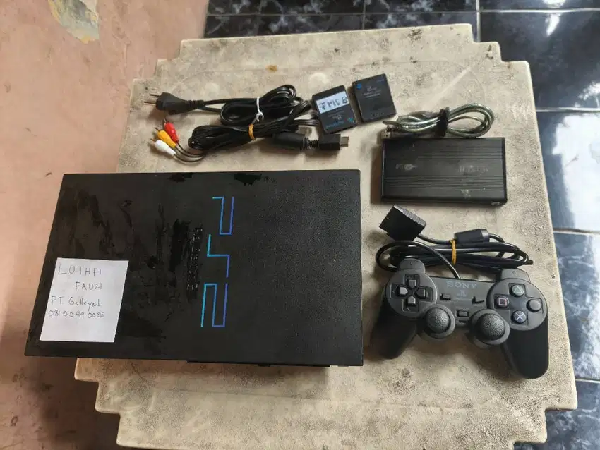 Sony PlayStation PS 2 PS2 Fat Black HDD 80GB 00