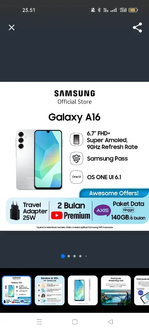 NEW SAMSUNG A16 - 8/128