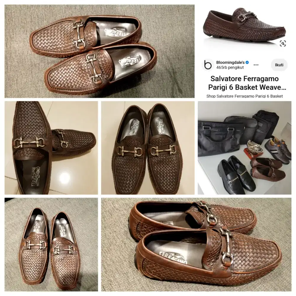 SHS10-PRLV-SALVATORE FERRAGAMO SEPATU 1000% AUTHENTIC LIKE NEW NEGO.