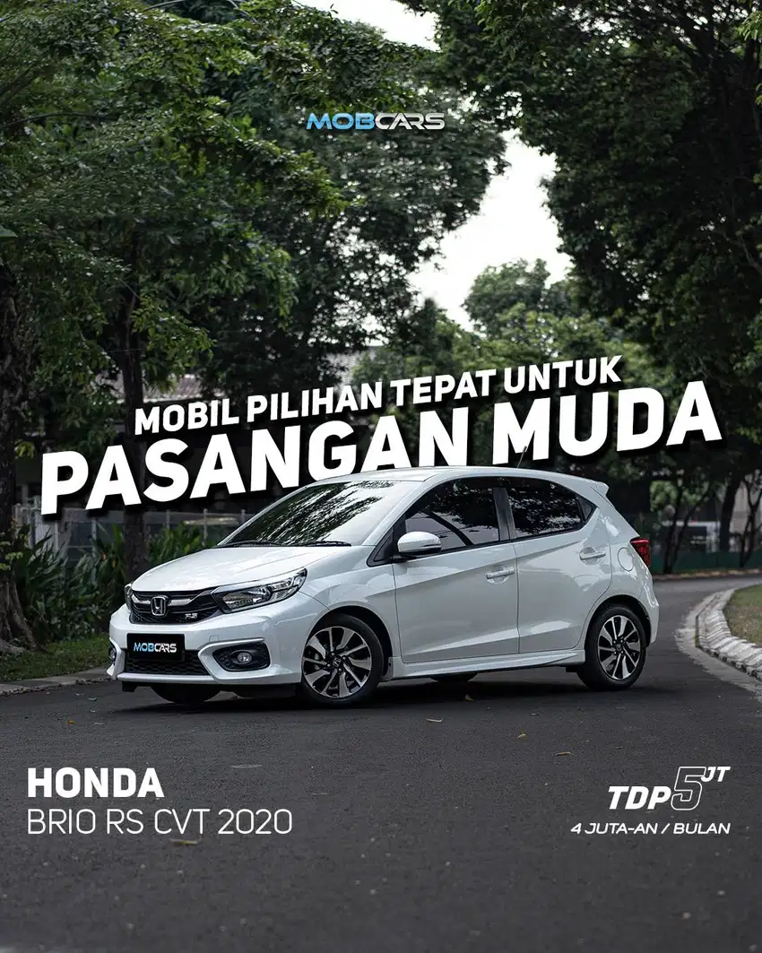 FREE SMART TV BRIO RS CVT MATIC AT 2020 PUTIH HONDA BRIO METIC MOBCARS