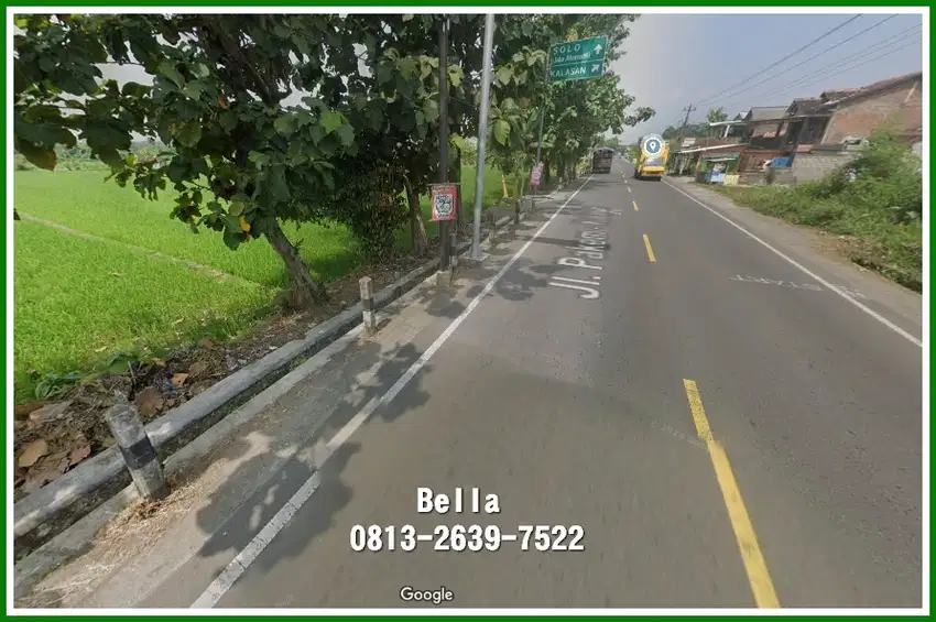 Jual Tanah Sawah Tepi Jalan Kalasan Tronton Masuk