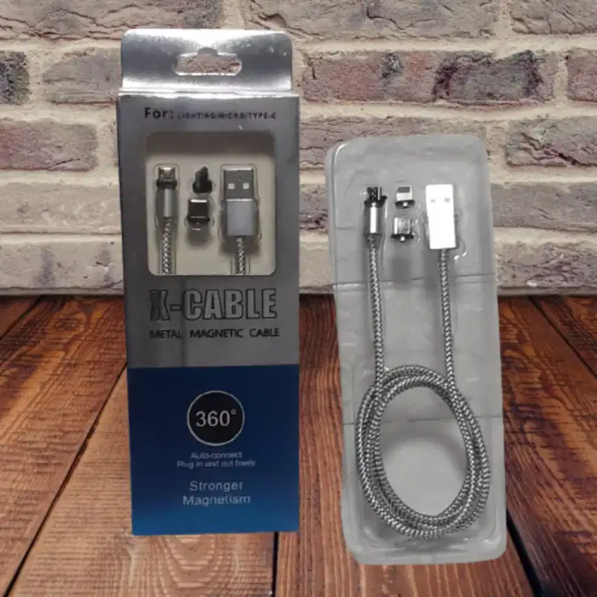 Kabel Data USB Charge Konektor Magnetic HP 3 in 1 Micro/Type C/Iphone