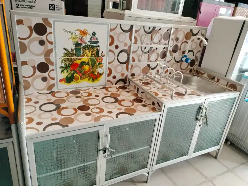 Meja Kompor 4pintu jumbo plus wastafel cuci piring