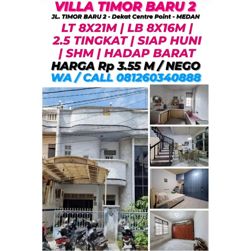 DI JUAL 1 UNIT VILLA DI JALAN TIMOR BARU 2