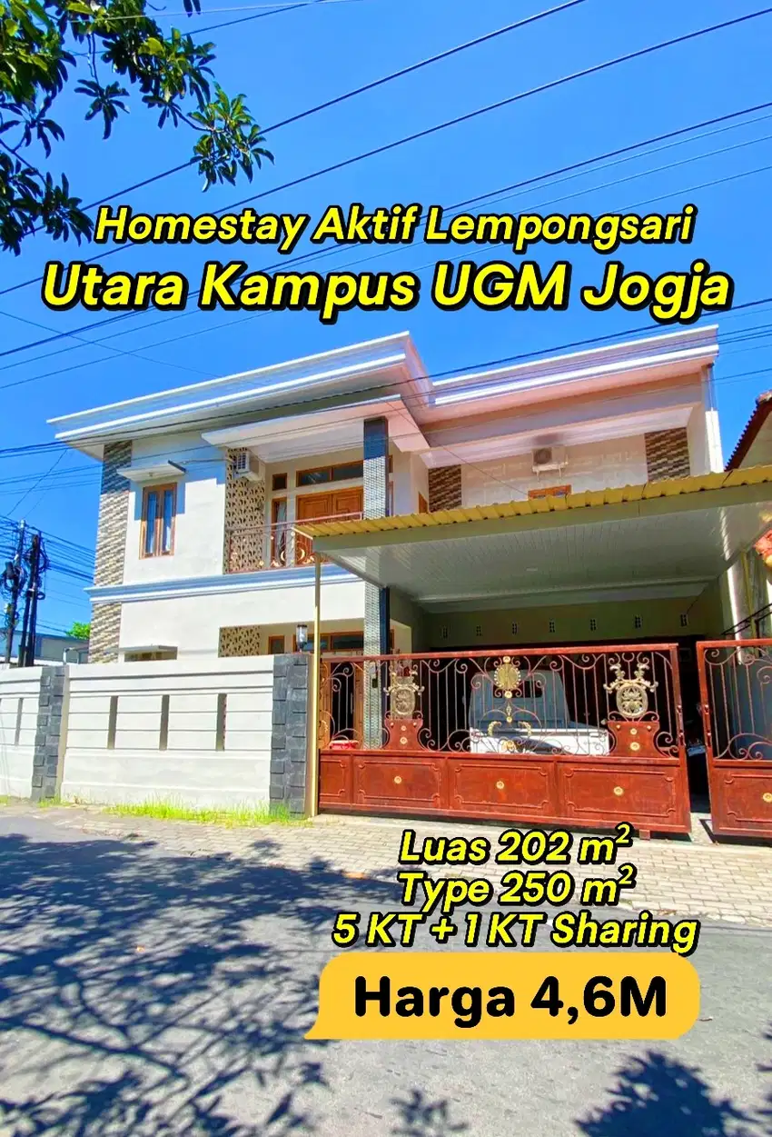 Dijual Homestay Aktif di Lempongsari 5 Menit UGM Jogja: Full Furnish