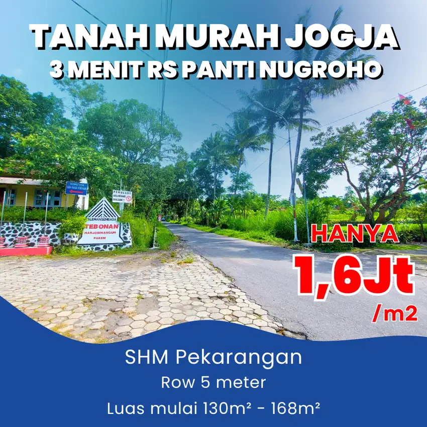 Tanah jogja murah, Barat RS Panti Nugroho, Sleman