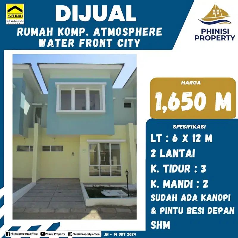 RUMAH DI ATMOSPHERE WATER FRONT CITY TANJUNG BUNGA