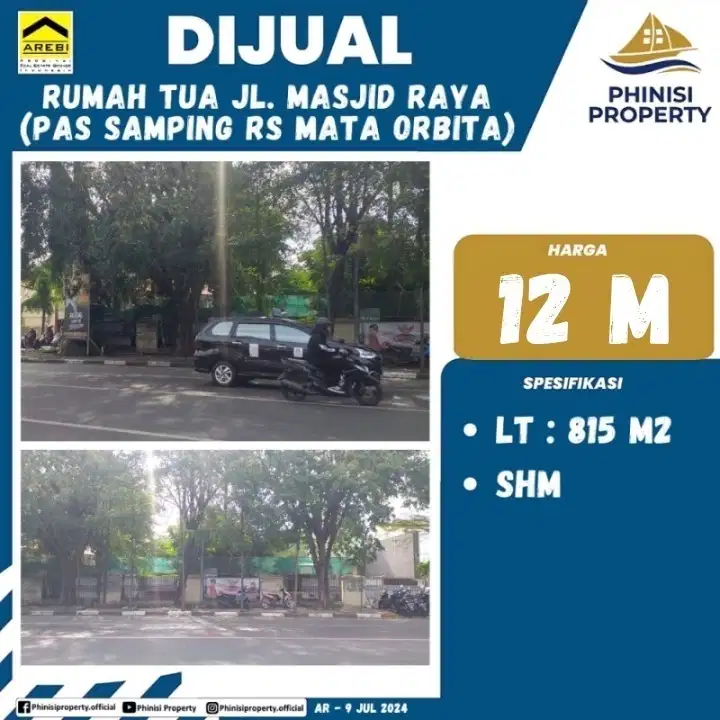 DIJUAL RUMAH TUA DI JALAN MASJID RAYA PAS SAMPING RS MATA ORBITA