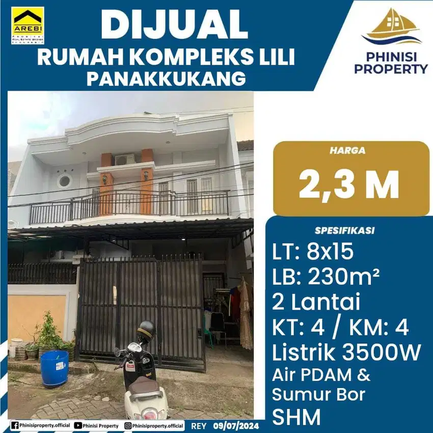 DIJUAL RUMAH KOMPLEKS LILI PANAKKUKANG