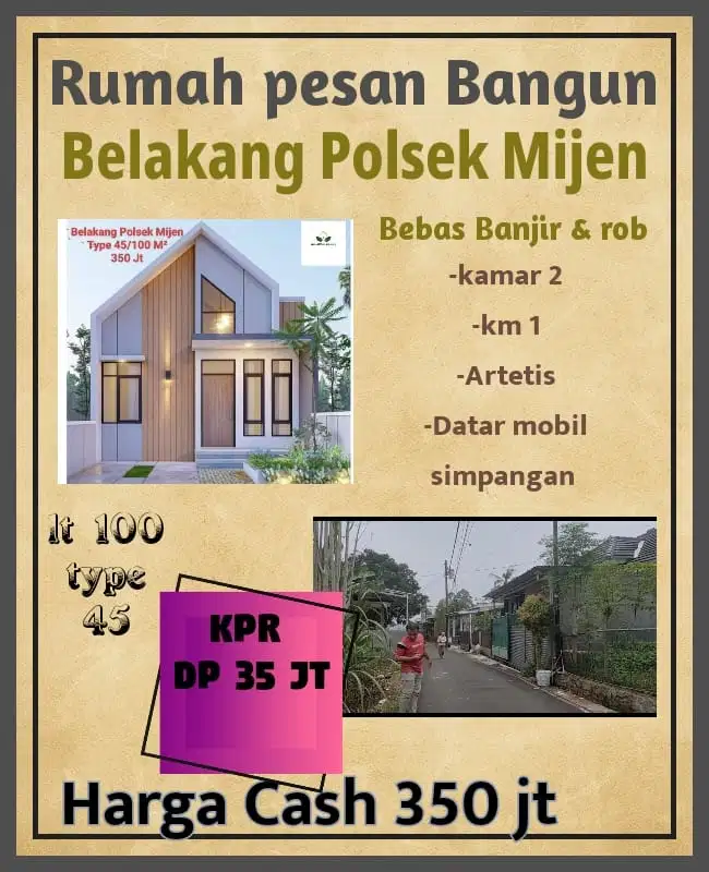 DIJUAL RUMAH INDENT/SIAP BANGUN, MIJEN SEMARANG