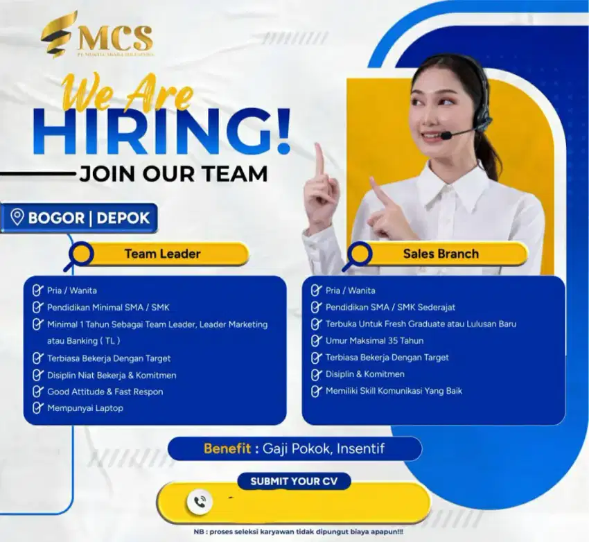 Dibutuhkan Sales Promotor (Bogor & Depok)