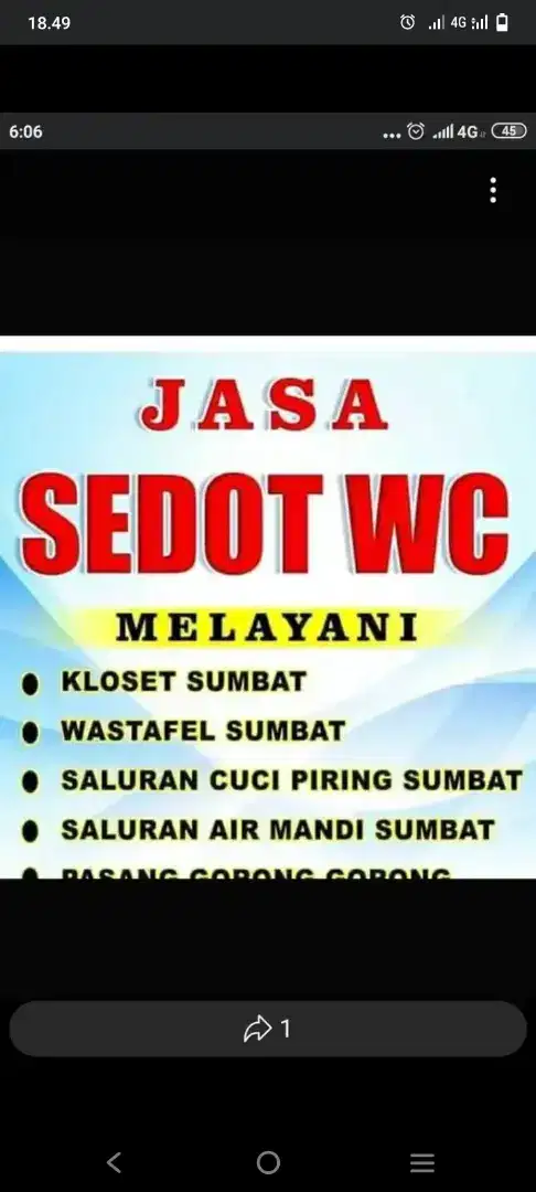 Sedot WC tersumbat