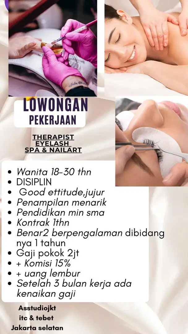 Lowongan trherapist & nailart