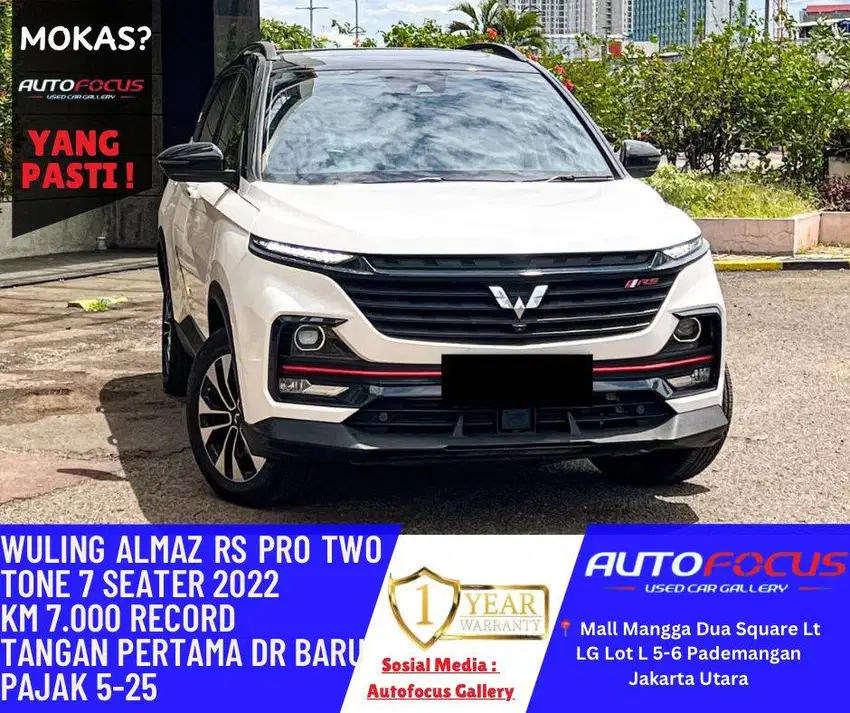 GARANSI BANYAK | Wuling Almaz RS Pro Two Tone 7Seater Putih Hitam