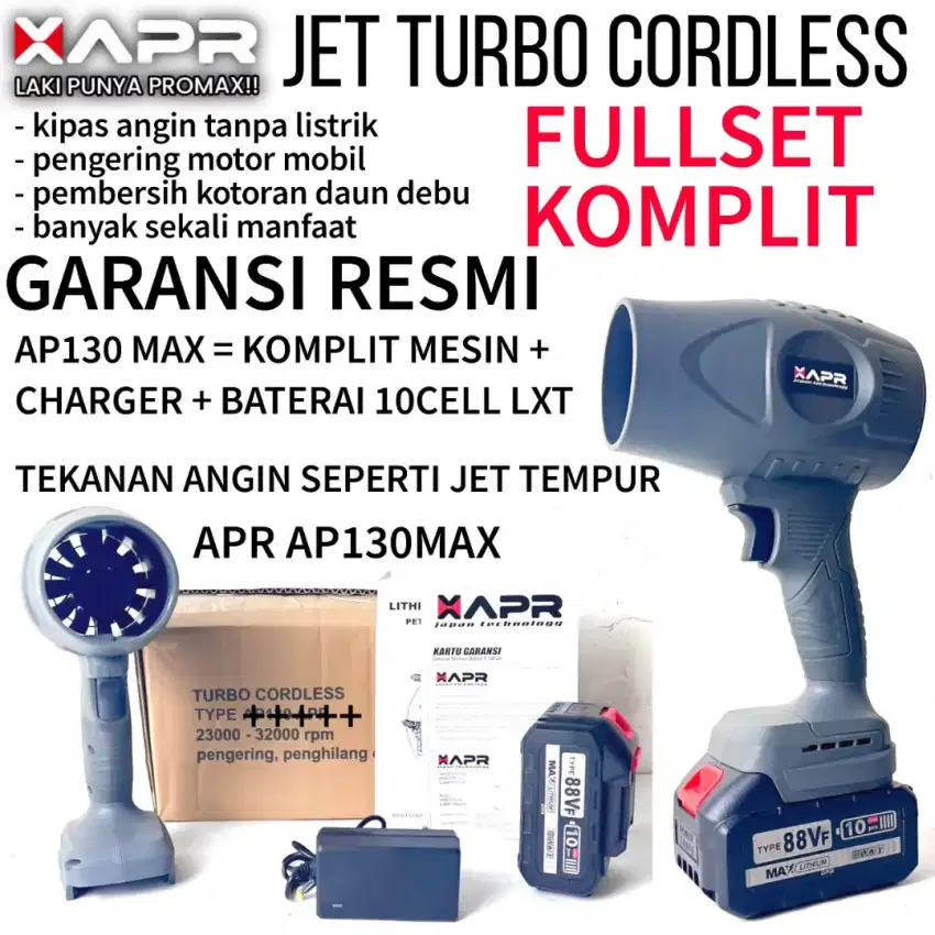 APR RAJA turbo fan cordless ap130 kipas angin jet pengering motor