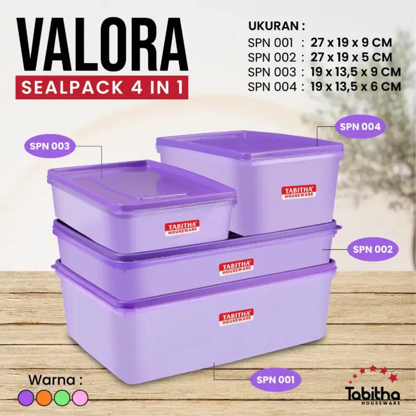 Box Mini / Toples Valora Sealpack Isi 4Pcs Tabitha