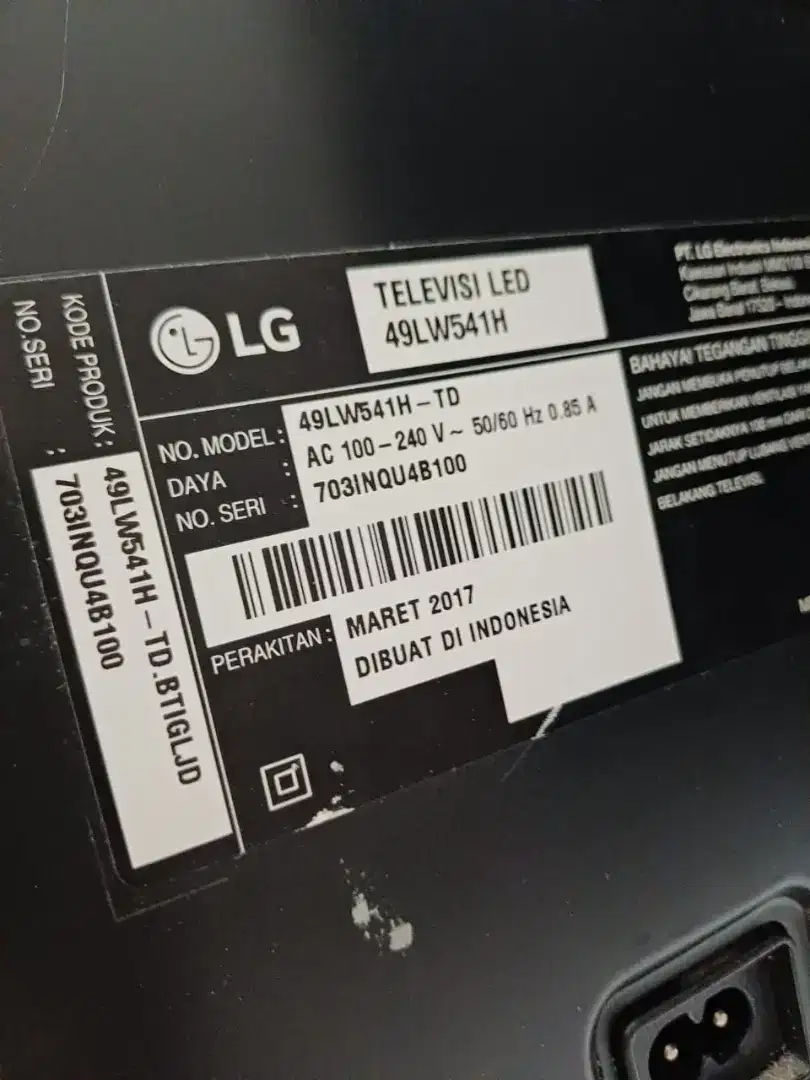 Di jual Tv LG 49 Inch bekas