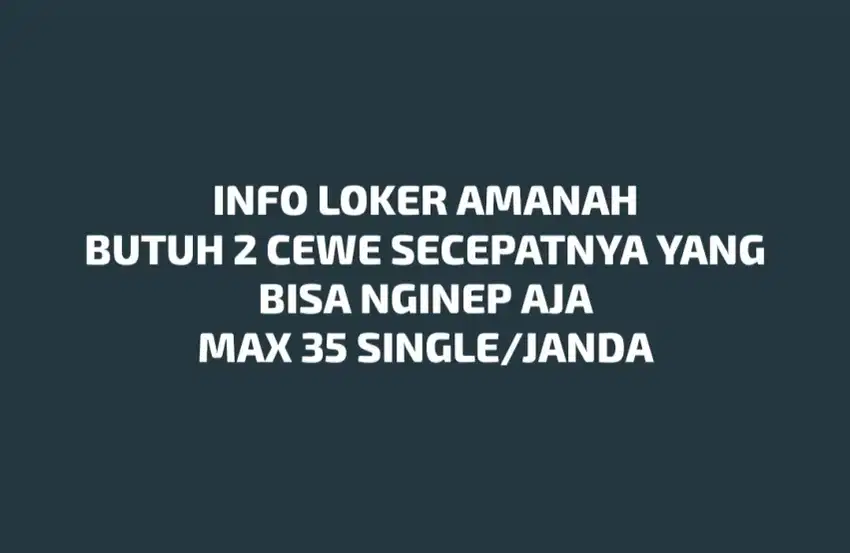 LOKER UNTUK CEWE