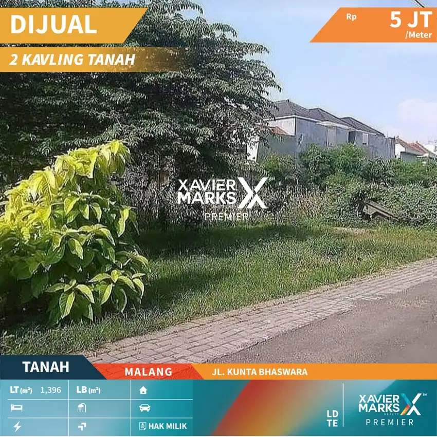 Dijual Tanah Strategis Dijalan Kunta Bhaswara, Kec. Blimbing Malang