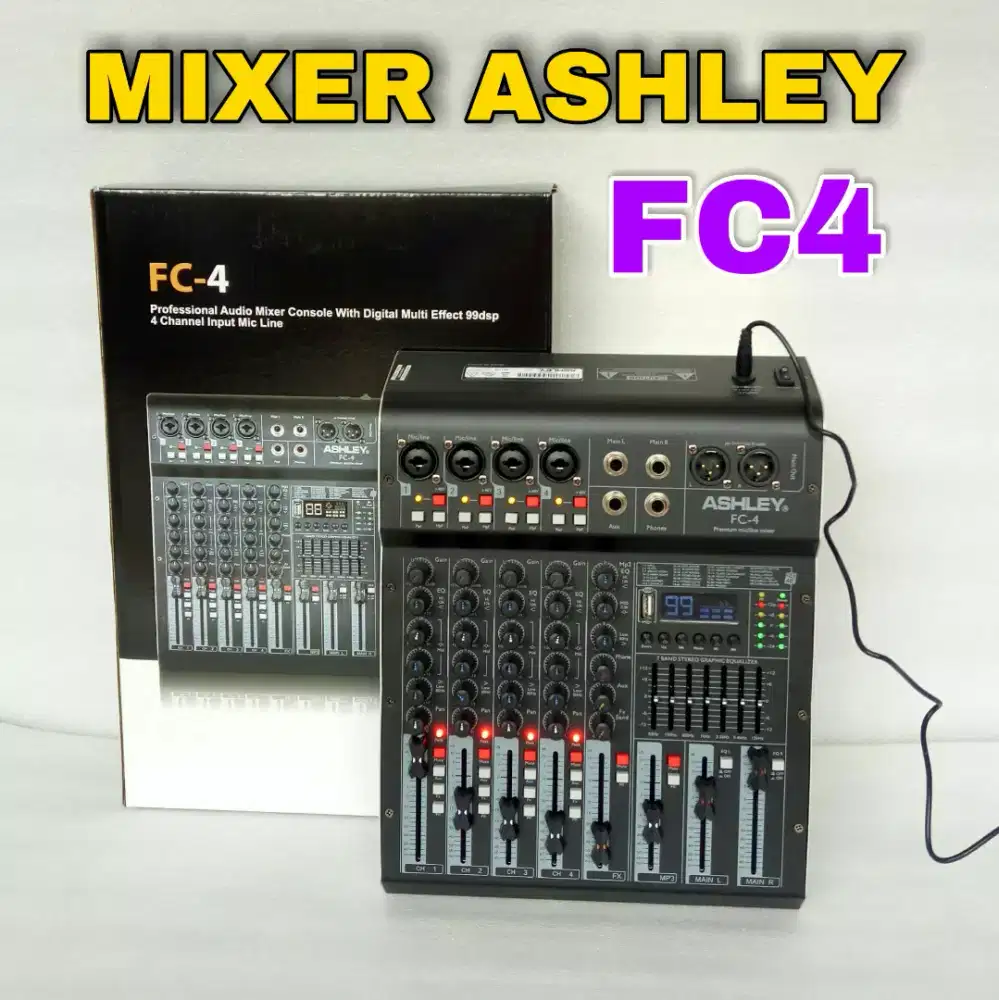 MIXER ASHLEY FC4 ORIGINAL FC 4 FULL 4 CHANEL MIXER MP3 BLUETOOTH PC