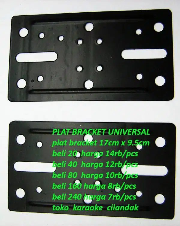 PLAT BRACKET UNIVERSAL   plat bracket 17cm x 9.5cm  beli 20 harga 14rb