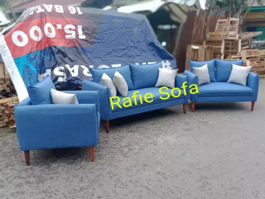 Rafie Sofa/sofa minimalis denim