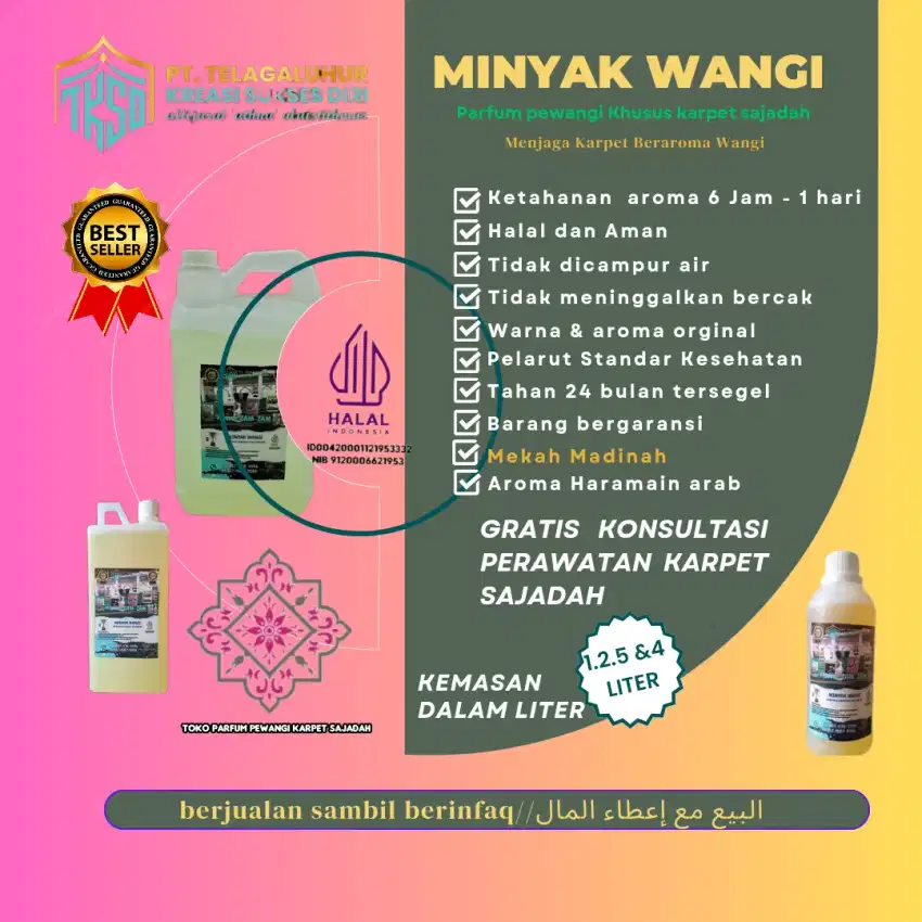 Minyak Wangi khusus karpet sajadah aroma Mekah Madinah