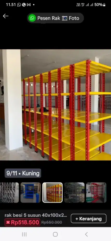 rak besi siku lobang ukuran 40*100*200