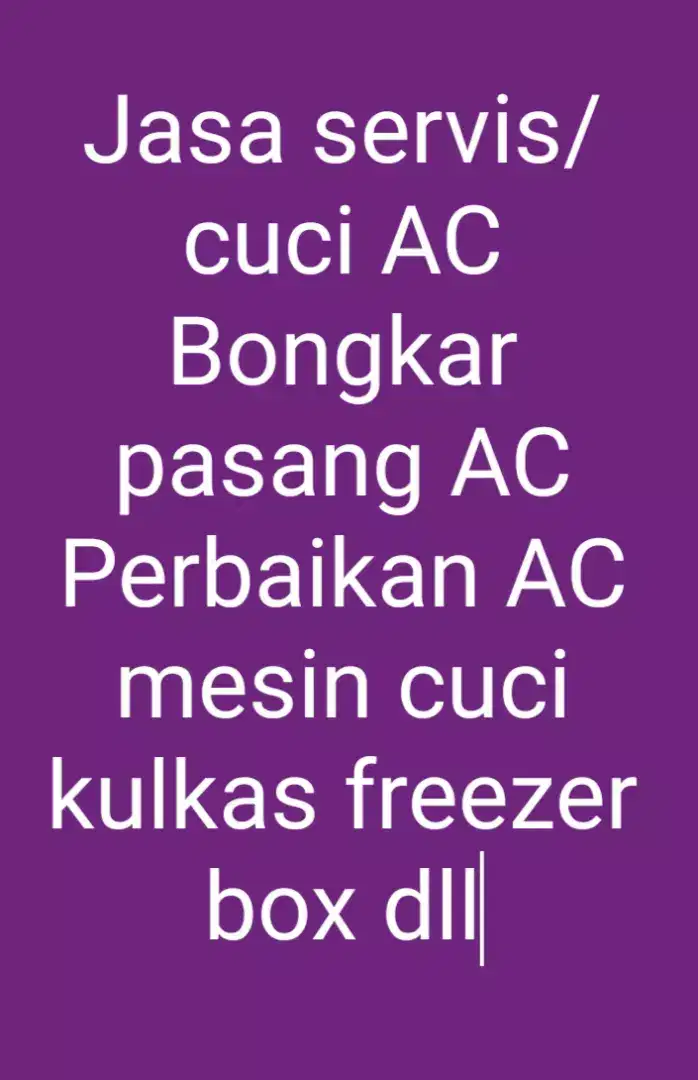 Jasa servis cuci AC bongkar pasang AC water heater instalasi listrik