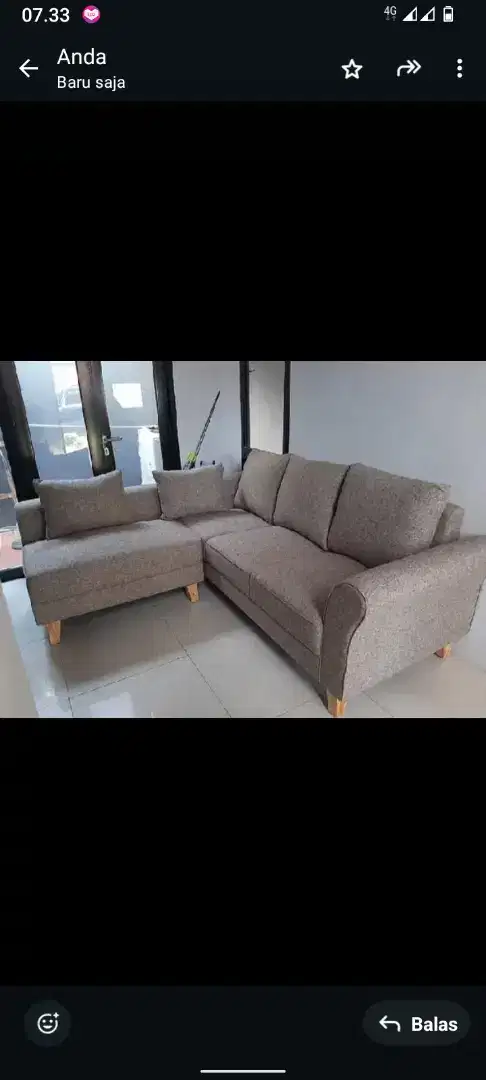 Sofa L putus kain fabrics